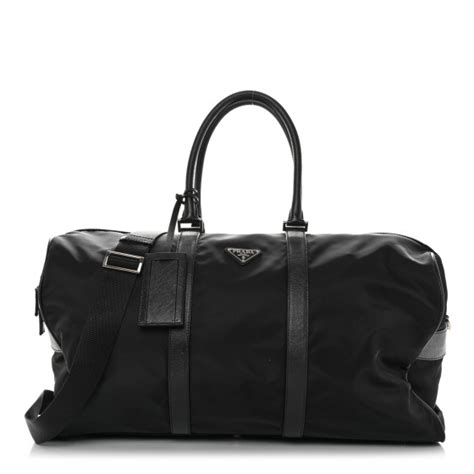 PRADA Tessuto Nylon Saffiano Viaggio Duffle Black